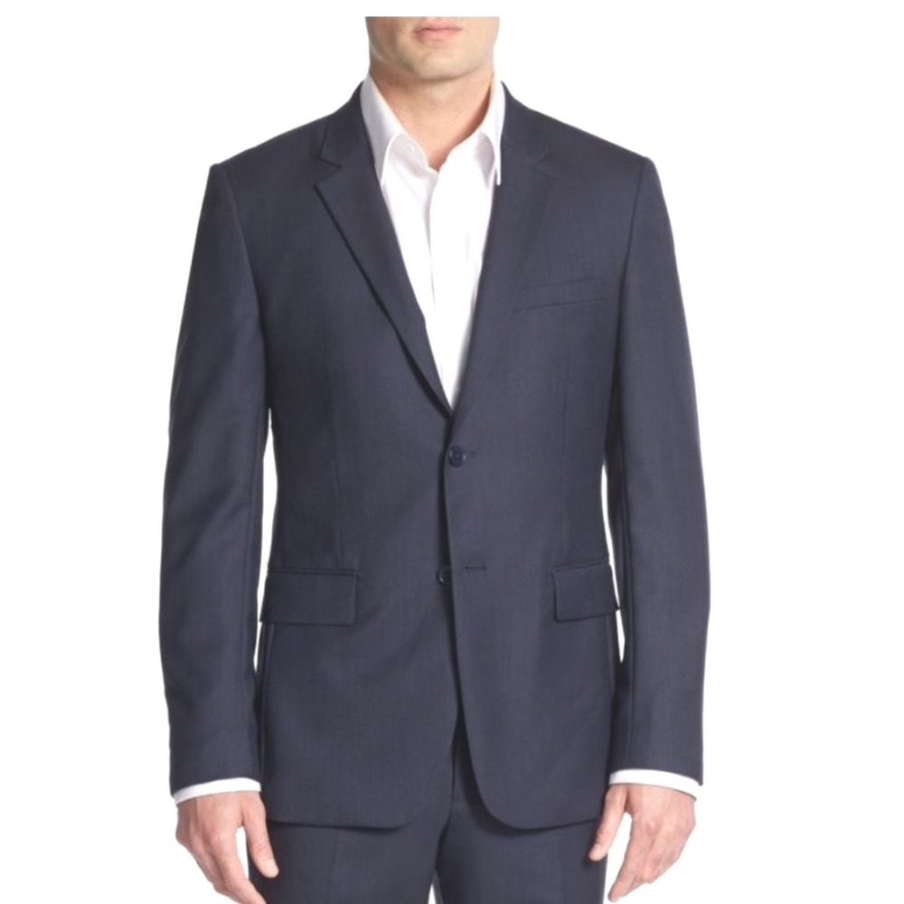 Theory XYLO NP Tailor Extra Slim Navy Flex Wool Blazer Suit Jacket 46